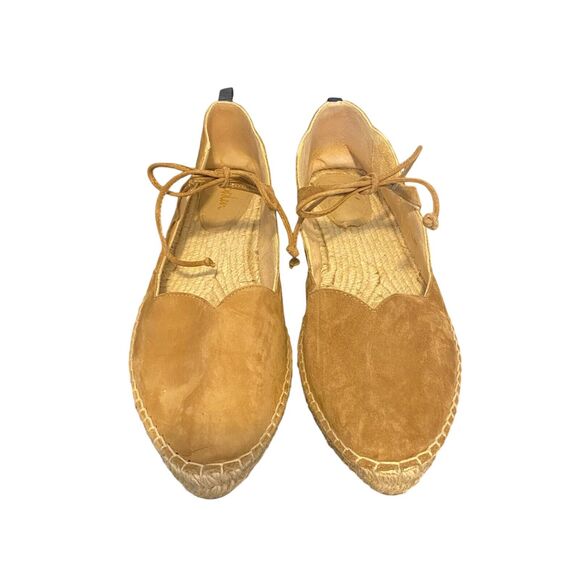 Boden Suede Neutral Tie Strap Espadrilles Sandals Sz 41 Boho Cottagecore Prairie - Picture 4 of 11